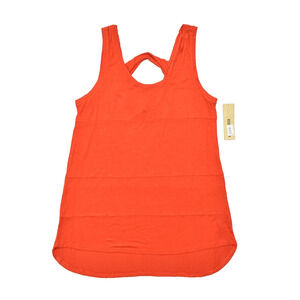 DKNY Jeans Women's Medium Red Keyhole Back Sleeveless Slub Knit Tank Top NWT